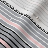 Vertical Boards and Stripes, Pink, Gray, Black