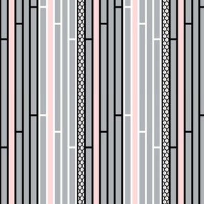 Vertical Boards and Stripes, Pink, Gray, Black