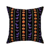 Spooky Purple Bats and Orange Pumpkins