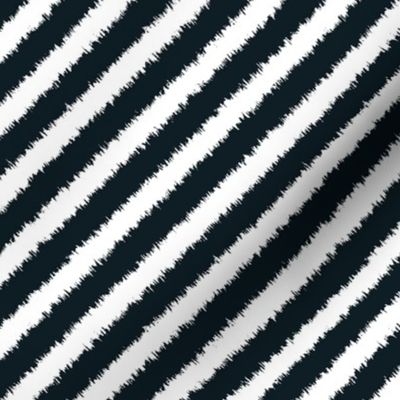 Furry Black and White Diagonal Stripes