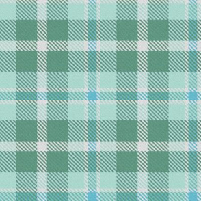 Mint Seafoam Green and Sky Blue Plaid