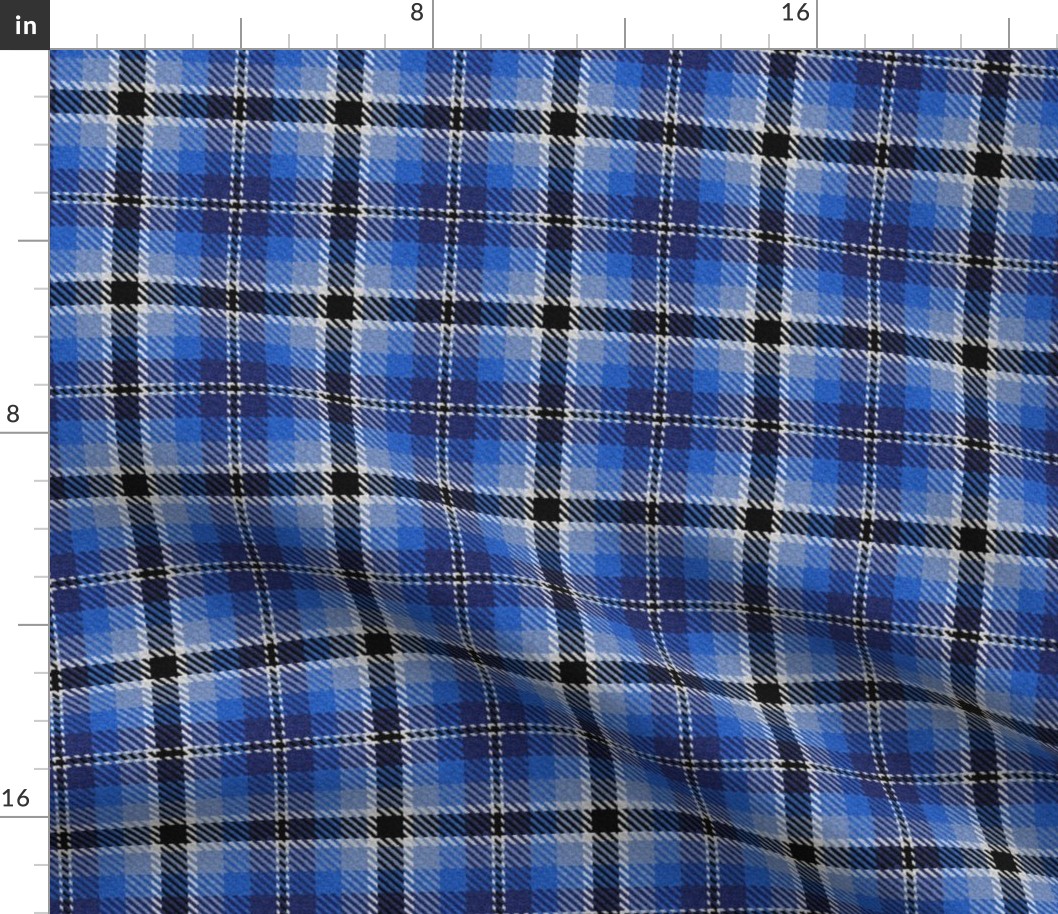 Navy Royal Sky Blues with Black and a dash of White Plaid