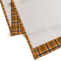 Orange Tan Peach with Black and a dash of White Plaid