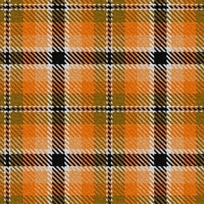 Orange Tan Peach with Black and a dash of White Plaid