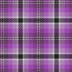 Purple Violet Lavender with Black and a dash of White Plaid