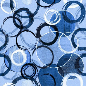 Hand Painted Circles BLUE