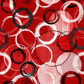 Hand Painted Circles RED