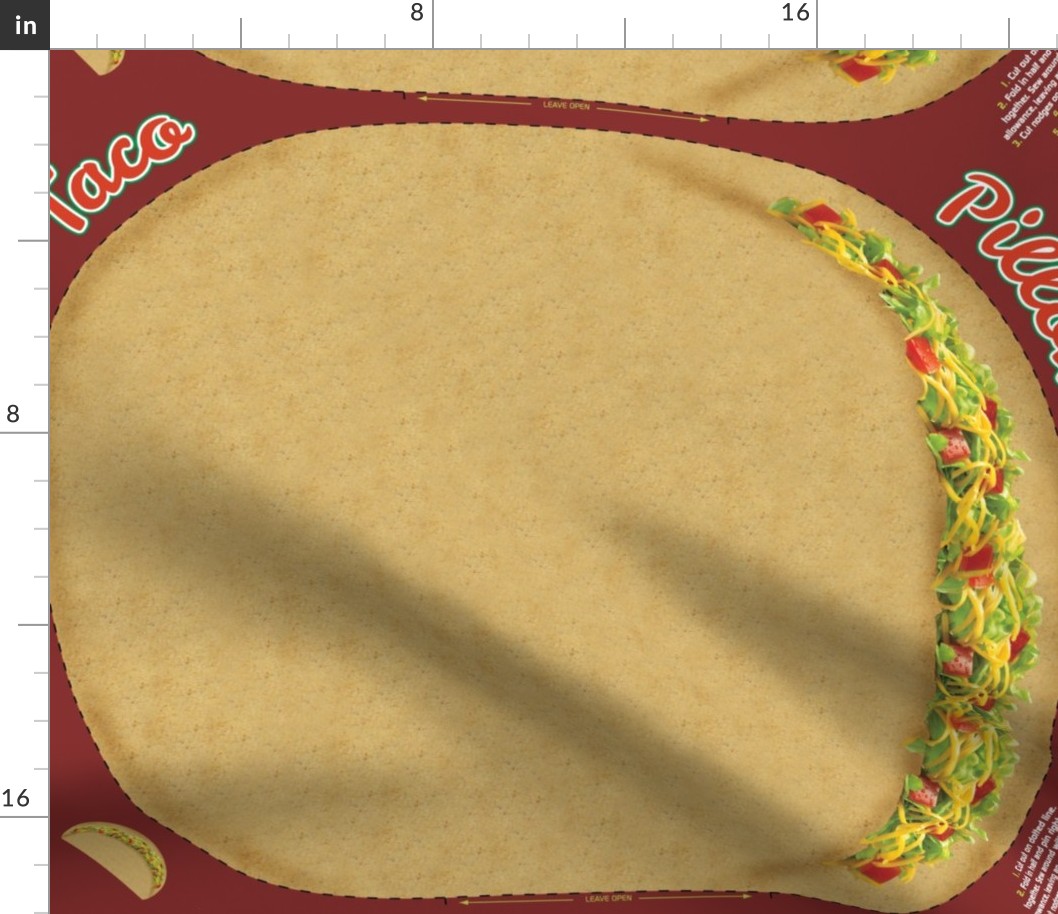 Taco Pillow Cut and Sew Panel