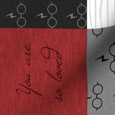 Always Quilt - Wizard Quotes - Red, Black And White - ROTATED