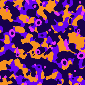 Boho Camouflage purple orange pink