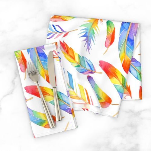 Rainbow feathers - larger scale