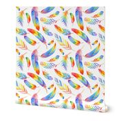 Rainbow feathers - larger scale