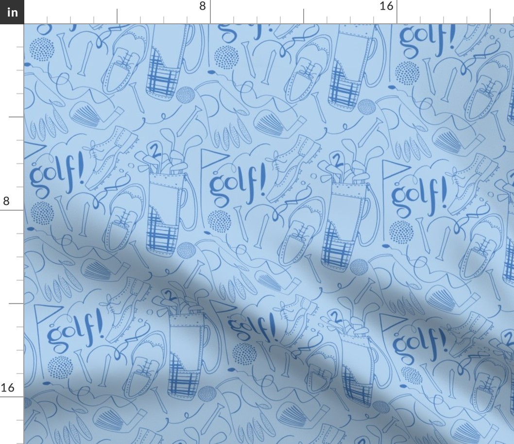 Golf pattern in blue tones