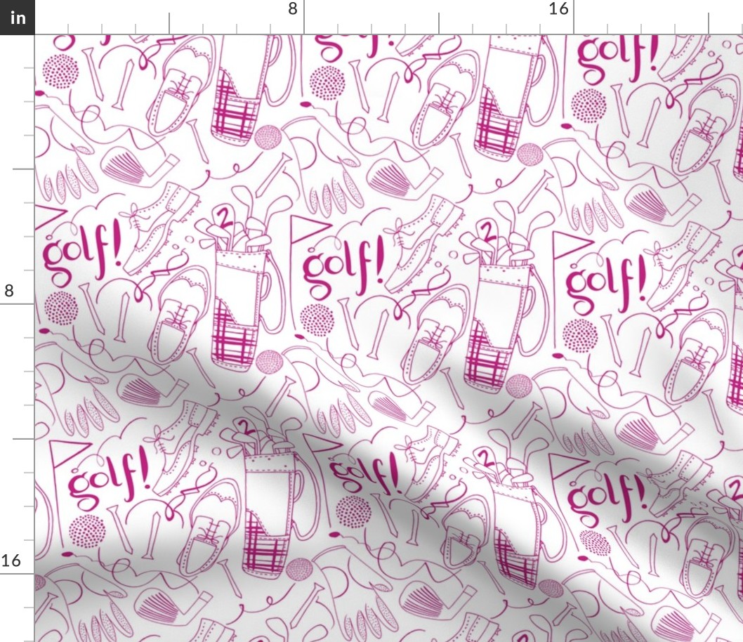 Golf pattern in pink and white