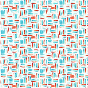 Little Watercolor Stripes Pattern in Orange & Blue