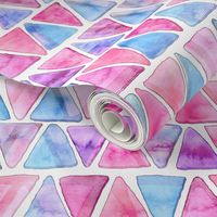 Candy Floss Watercolor Triangles - Big