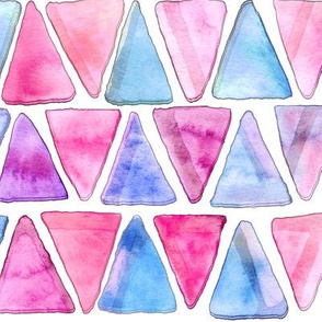 Candy Floss Watercolor Triangles - Big
