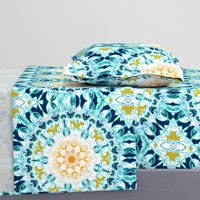 Symmetrical Mustard & Teal Mandala - Big