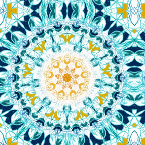 Symmetrical Mustard & Teal Mandala - Big