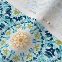 Symmetrical Mustard & Teal Mandala - Small