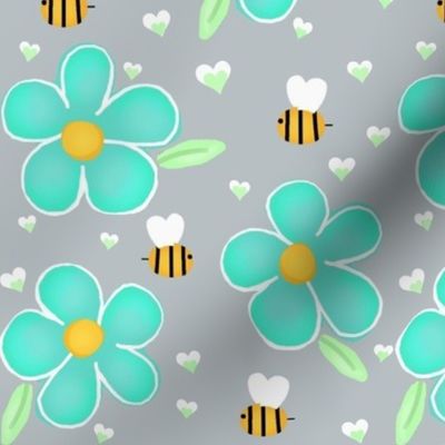 Whimsy Flower & Bee   