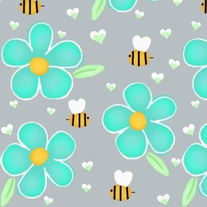 Whimsy Flower & Bee   
