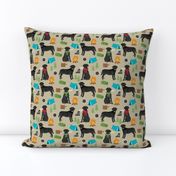 black lab camping - labrador retriever dog fabric - cute dogs, dog, pet fabric tan