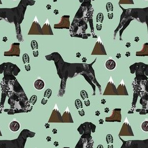 black and white german shorthaired pointer dog - hiking dogs fabric, dog, dogs, pet