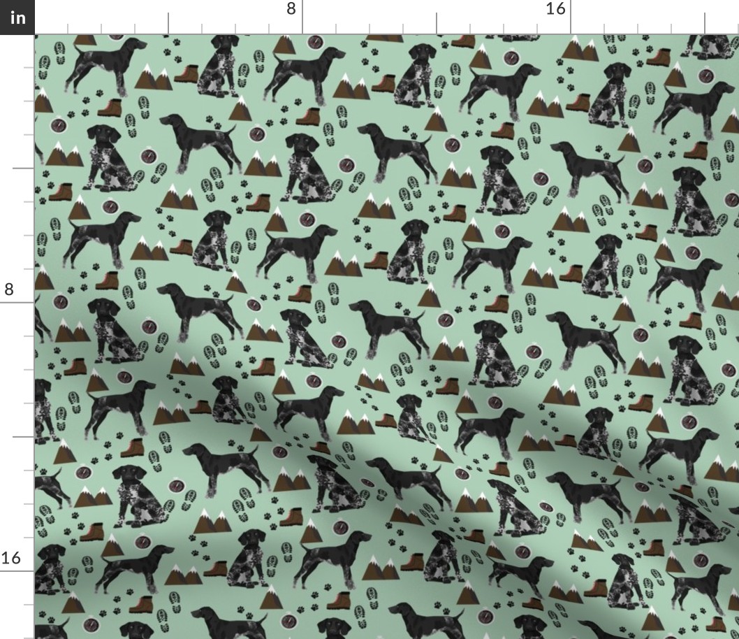 black and white german shorthaired pointer dog - hiking dogs fabric, dog, dogs, pet