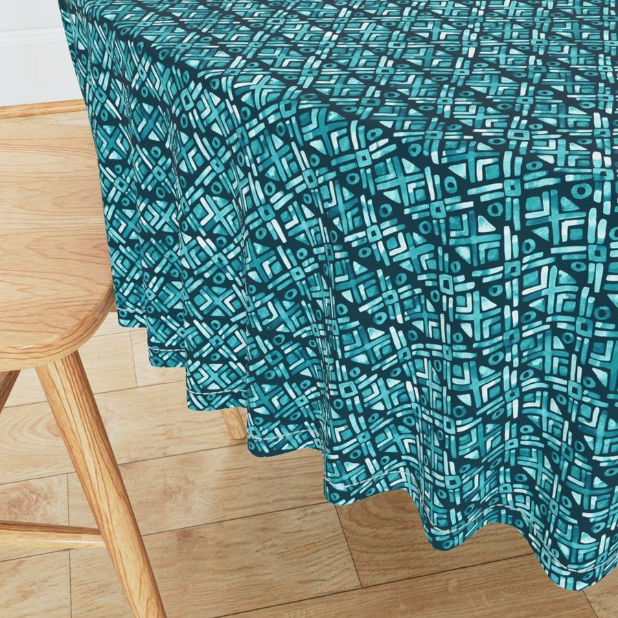 Sonoran Stripe - Oasis Teal - Smaller Scale