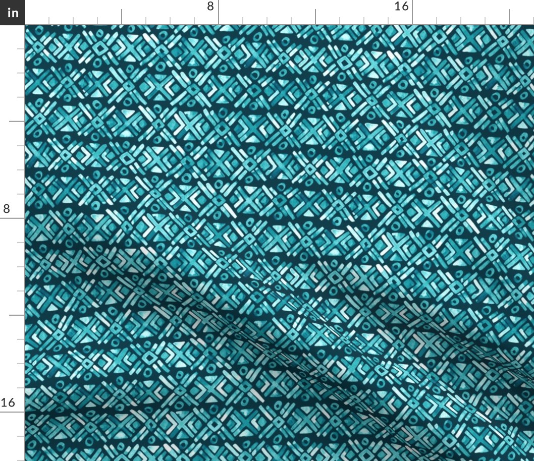Sonoran Stripe - Oasis Teal - Smaller Scale