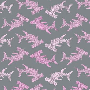 Small Multi Pink Hammerhead on Grey