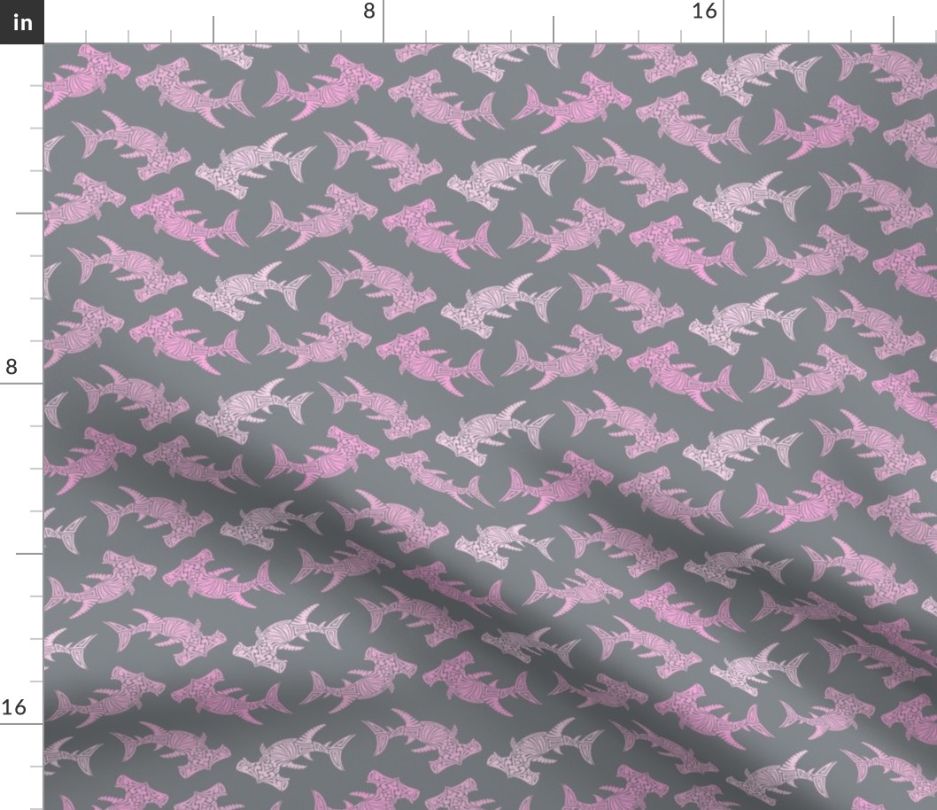 Small Multi Pink Hammerhead on Grey