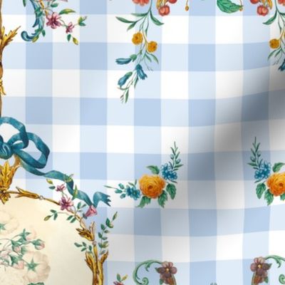 Le Toile de Fleurs blueberry gingham