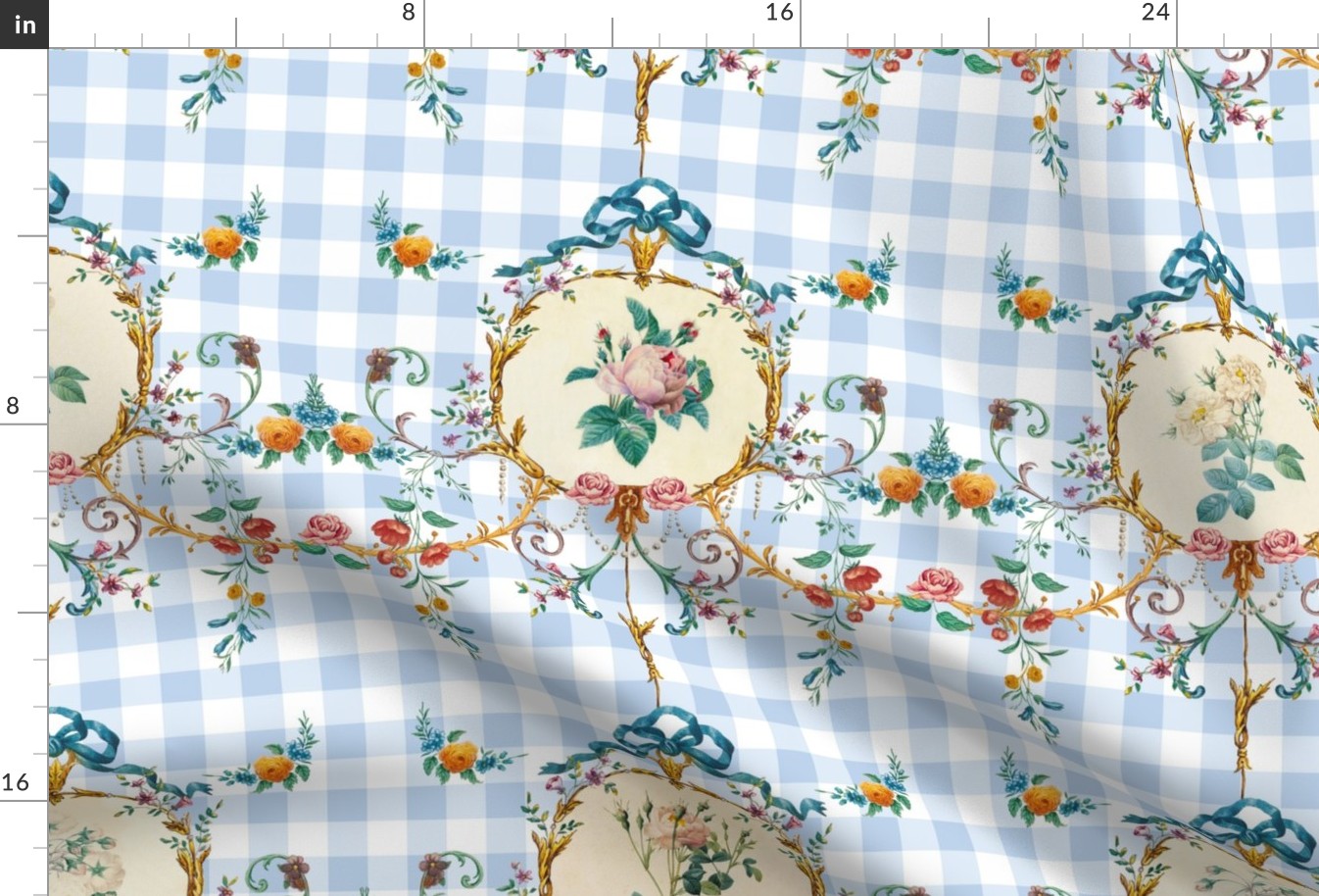 Le Toile de Fleurs blueberry gingham