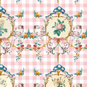 Le Toile de Fleurs peony gingham