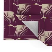 Art Deco Cranes - Plum