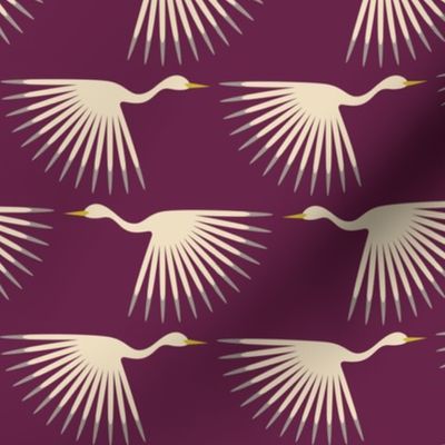 Art Deco Cranes - Plum