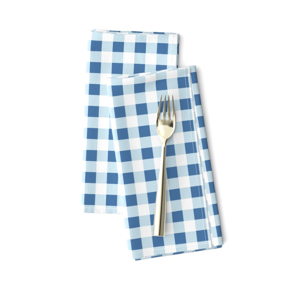 gingham in blue, light blue and white | large