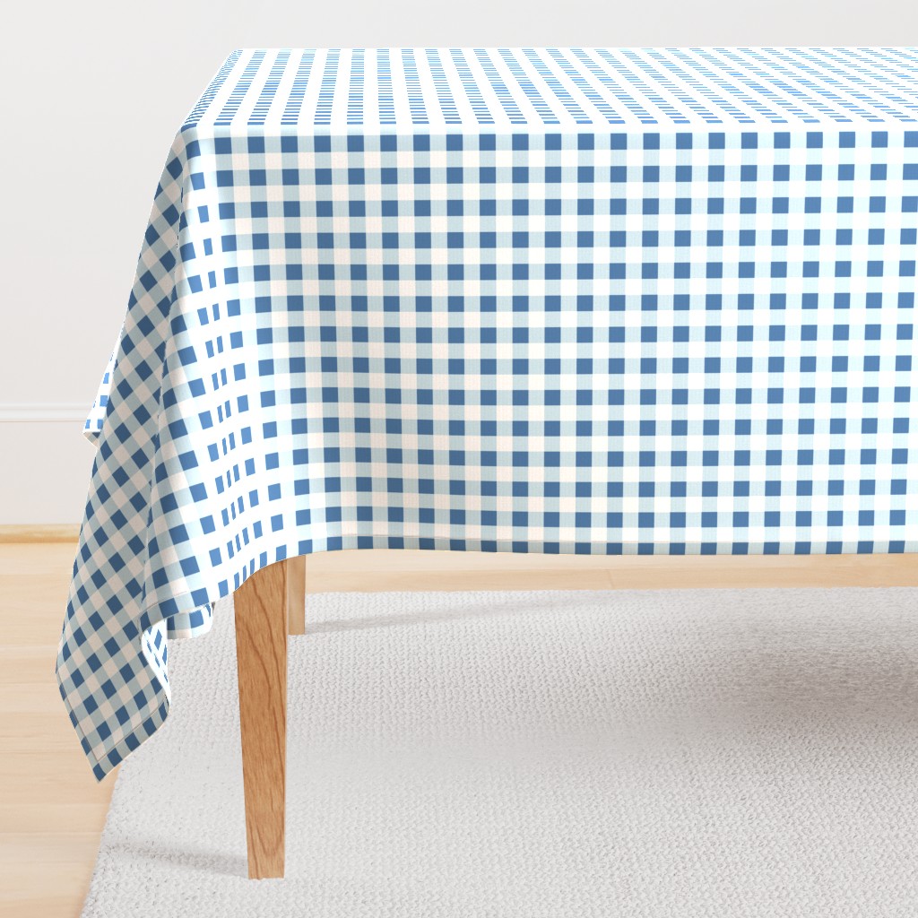 gingham in blue, light blue and white | large