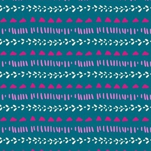Geometric and textured stripe on teal