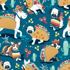 Small scale // Mexican tacos dogs team // dark teal