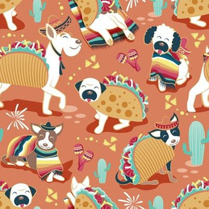 Small scale // Mexican tacos dogs team // dark orange