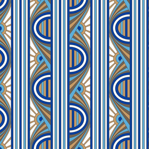 Art Deco Sunrises Blue