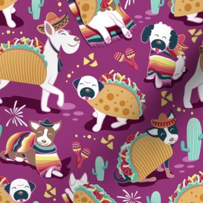 Small scale // Mexican tacos dogs team // dark pink