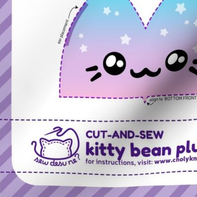 Cut & Sew Kitty Bean Plush Purple