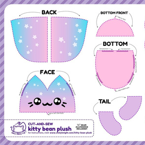 Cut & Sew Kitty Bean Plush Purple