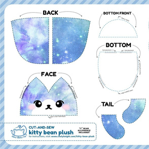 Cut & Sew Kitty Bean Plush Blue Galaxy