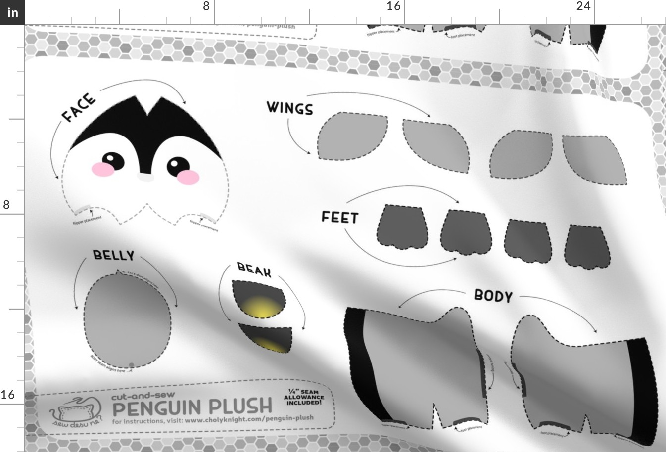Cut & Sew Penguin Plush Gray
