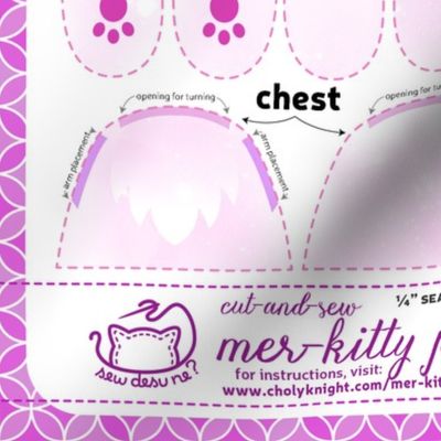 Cut & Sew Galaxy Mer-Kitty Plush Pink